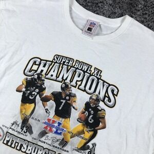 Pittsburgh Steelers Shirt Mens XL White NFL Football NFL Super Bowl XL Champions